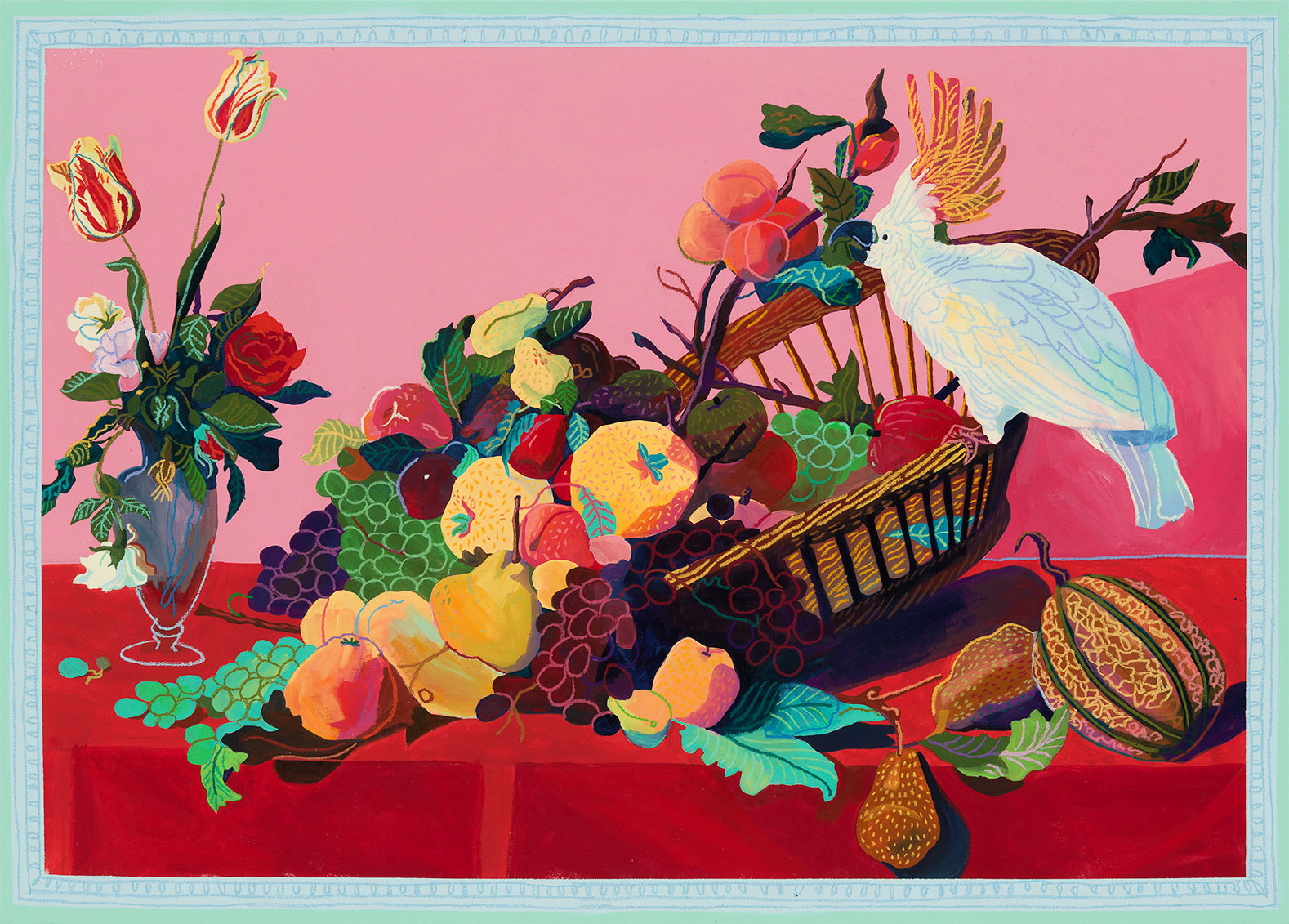 andydixon-stilllifewithparrotpainting